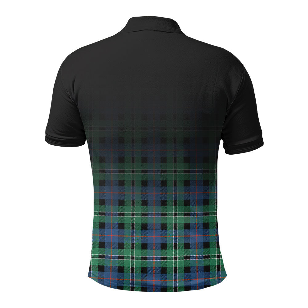 Rose Hunting Ancient Tartan Crest Polo Shirt - Thistle Black Style