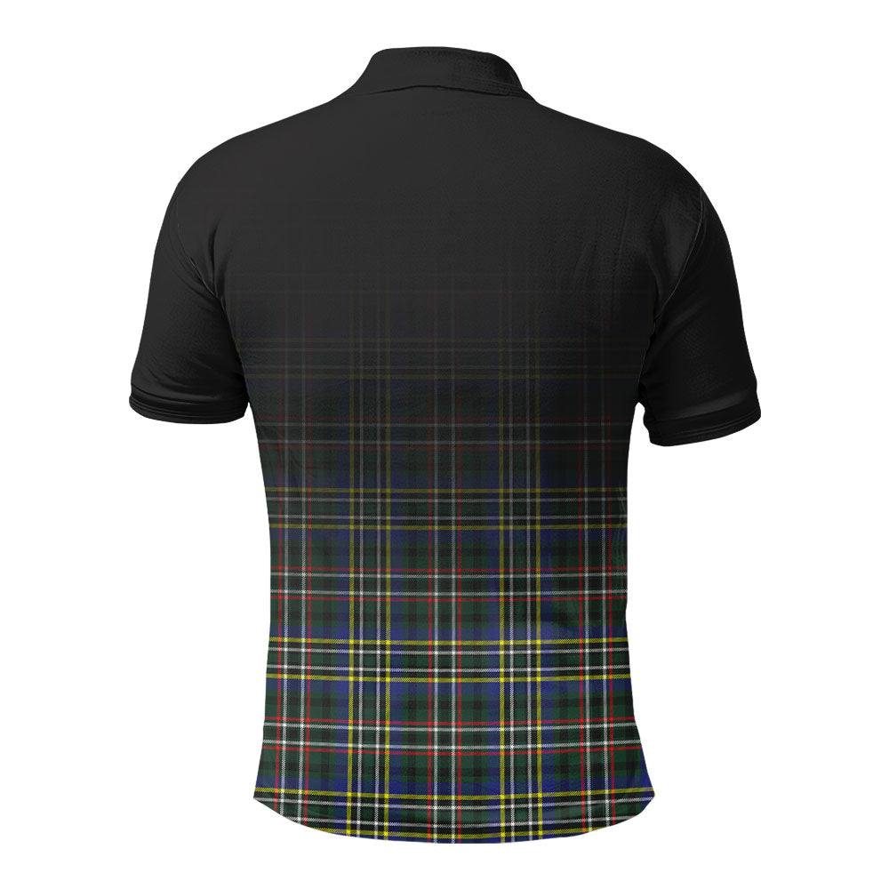 Scott Green Modern Tartan Crest Polo Shirt - Thistle Black Style