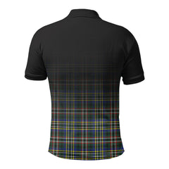 Scott Green Modern Tartan Crest Polo Shirt - Thistle Black Style