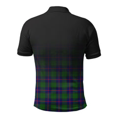 Shaw Modern Tartan Crest Polo Shirt - Thistle Black Style