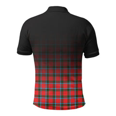 Sinclair Modern Tartan Crest Polo Shirt - Thistle Black Style