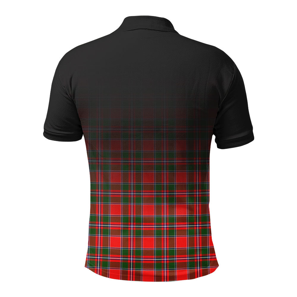 Spens (or Spence) Tartan Crest Polo Shirt - Thistle Black Style