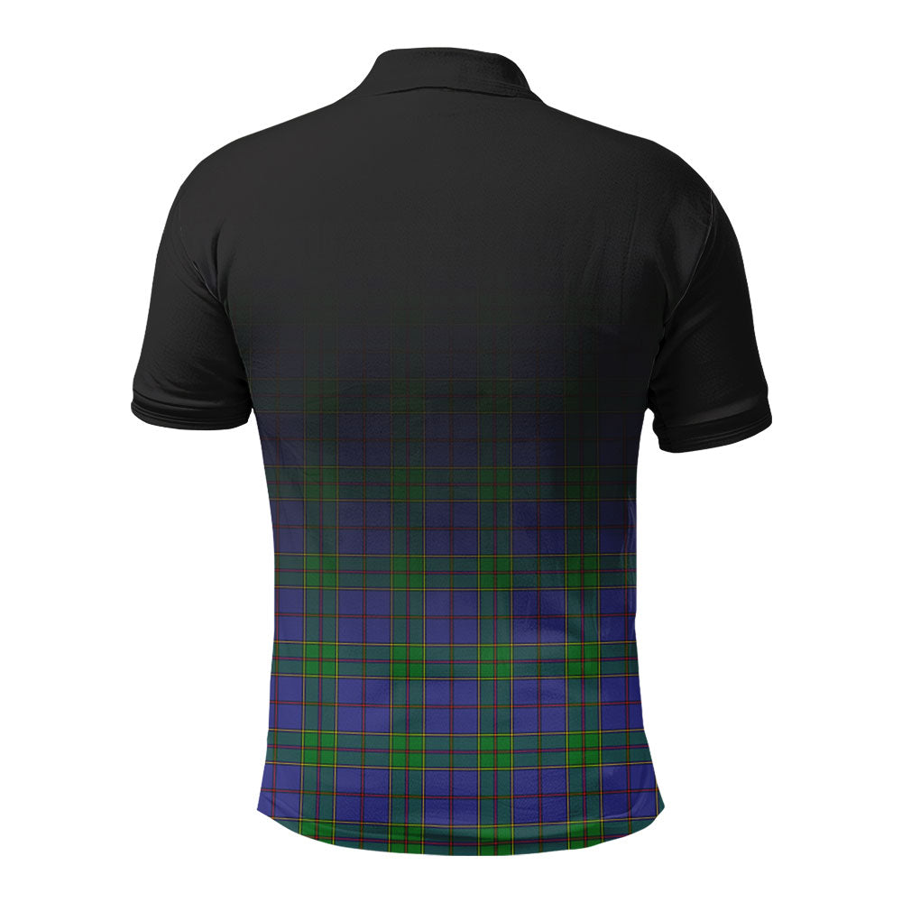 Strachan Tartan Crest Polo Shirt - Thistle Black Style