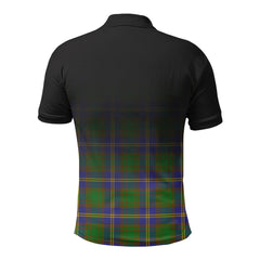 Strang (or Strange) Tartan Crest Polo Shirt - Thistle Black Style