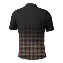 Sutherland Weathered Tartan Crest Polo Shirt - Thistle Black Style