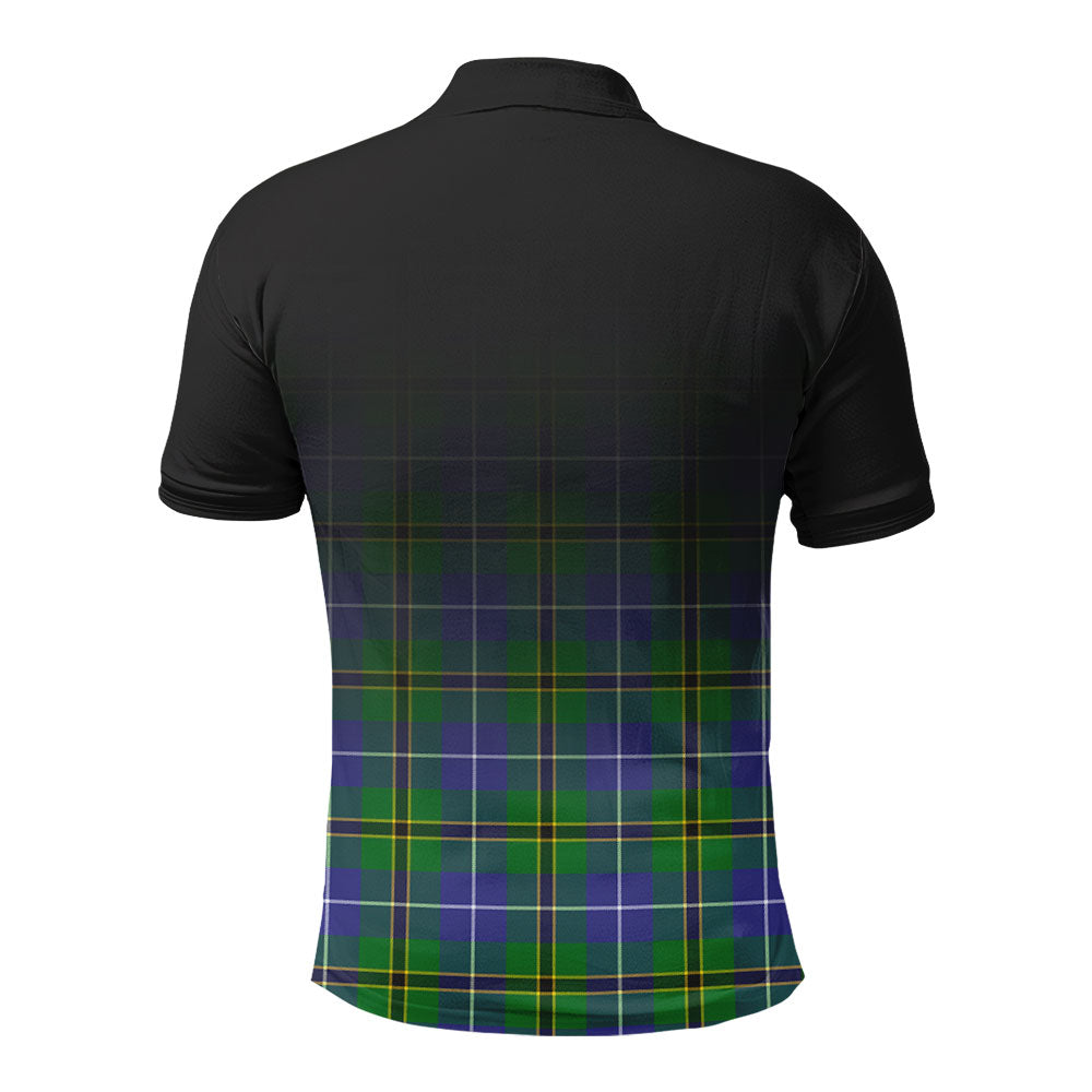 Turnbull Hunting Tartan Crest Polo Shirt - Thistle Black Style