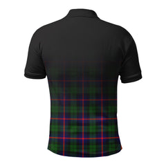 Urquhart Modern Tartan Crest Polo Shirt - Thistle Black Style