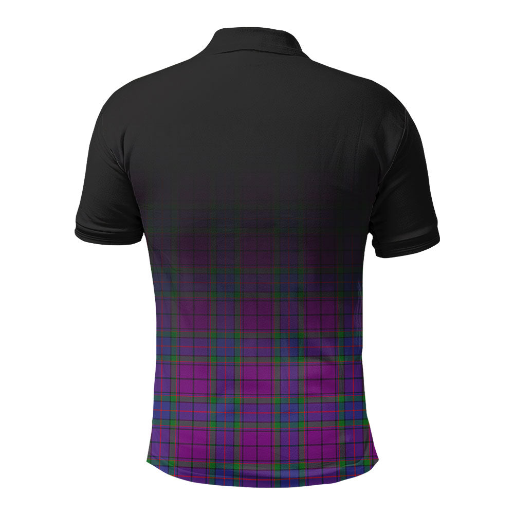 Wardlaw Modern Tartan Crest Polo Shirt - Thistle Black Style