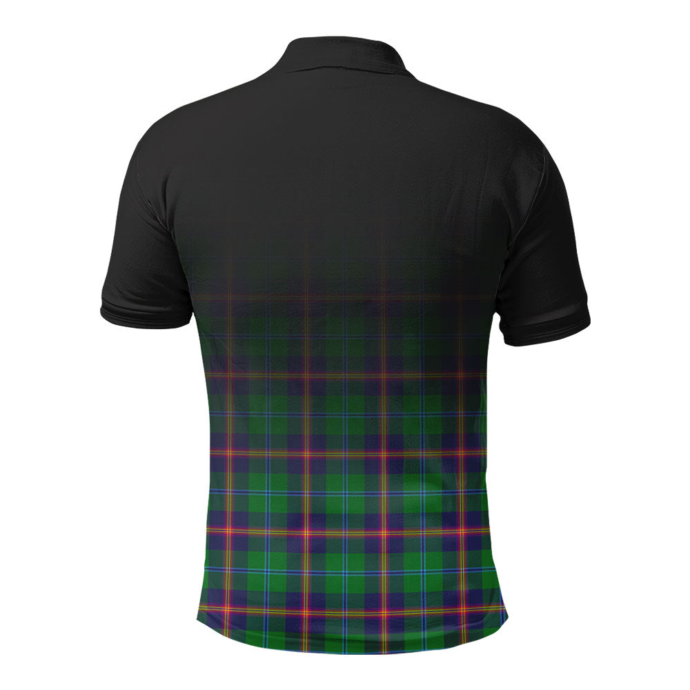 Young Modern Tartan Crest Polo Shirt - Thistle Black Style