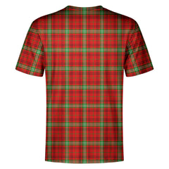 Morrison Red Modern Tartan Crest T-shirt