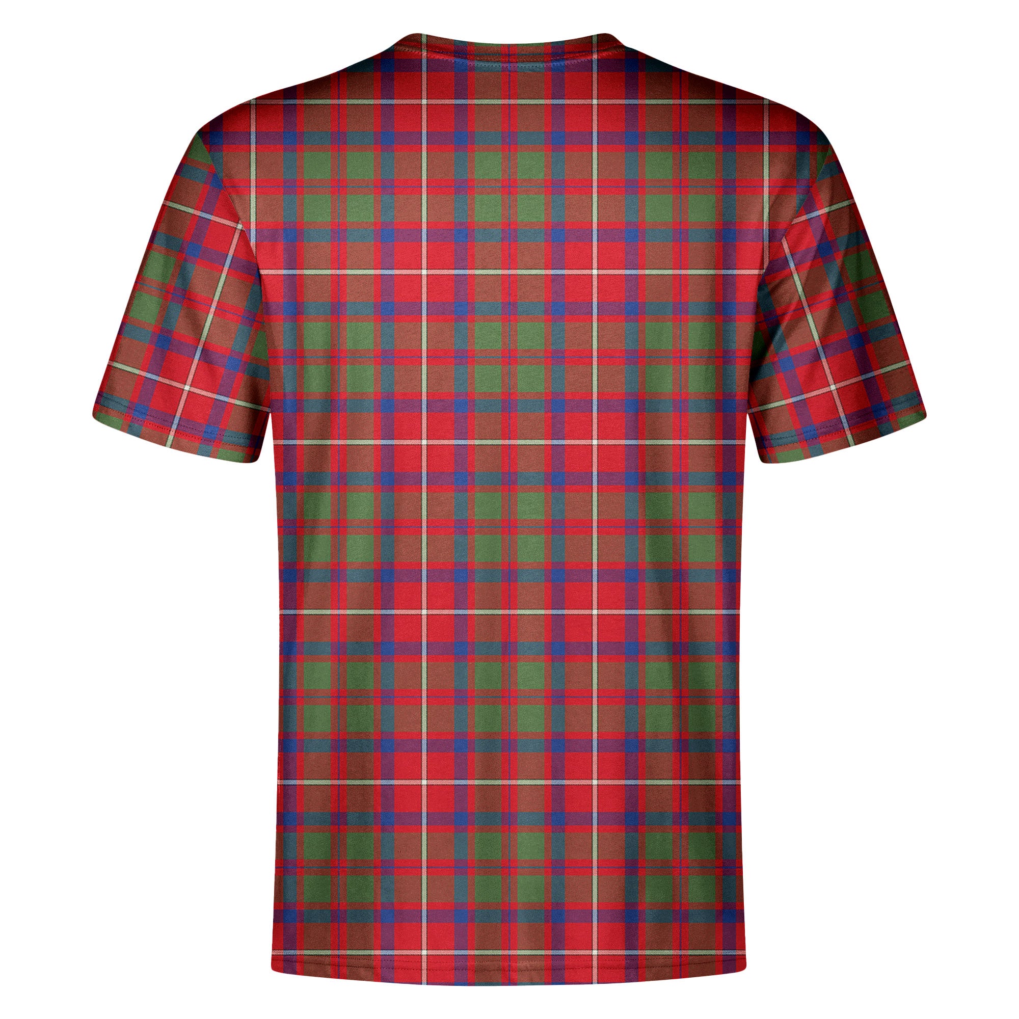 Shaw Red Modern Tartan Crest T-shirt