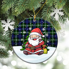 Baillie Modern Tartan Christmas Ceramic Ornament - Scottish Santa Style