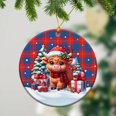 Blane Tartan Christmas Ceramic Ornament - Highland Cow Winter Style