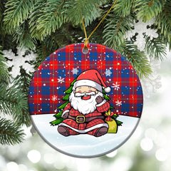 Blane Tartan Christmas Ceramic Ornament - Scottish Santa Style