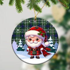 Blyth Tartan Christmas Ceramic Ornament - Santa Claus In Kilt Style