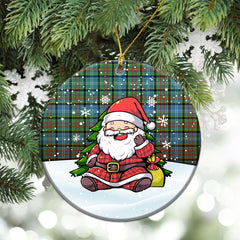 Caldwell Tartan Christmas Ceramic Ornament - Scottish Santa Style