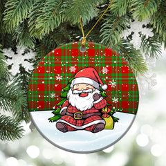 Callander Tartan Christmas Ceramic Ornament - Scottish Santa Style