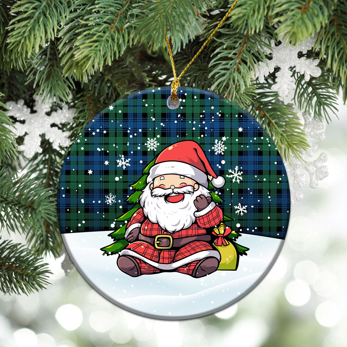 Campbell Ancient 02 Tartan Christmas Ceramic Ornament - Scottish Santa Style