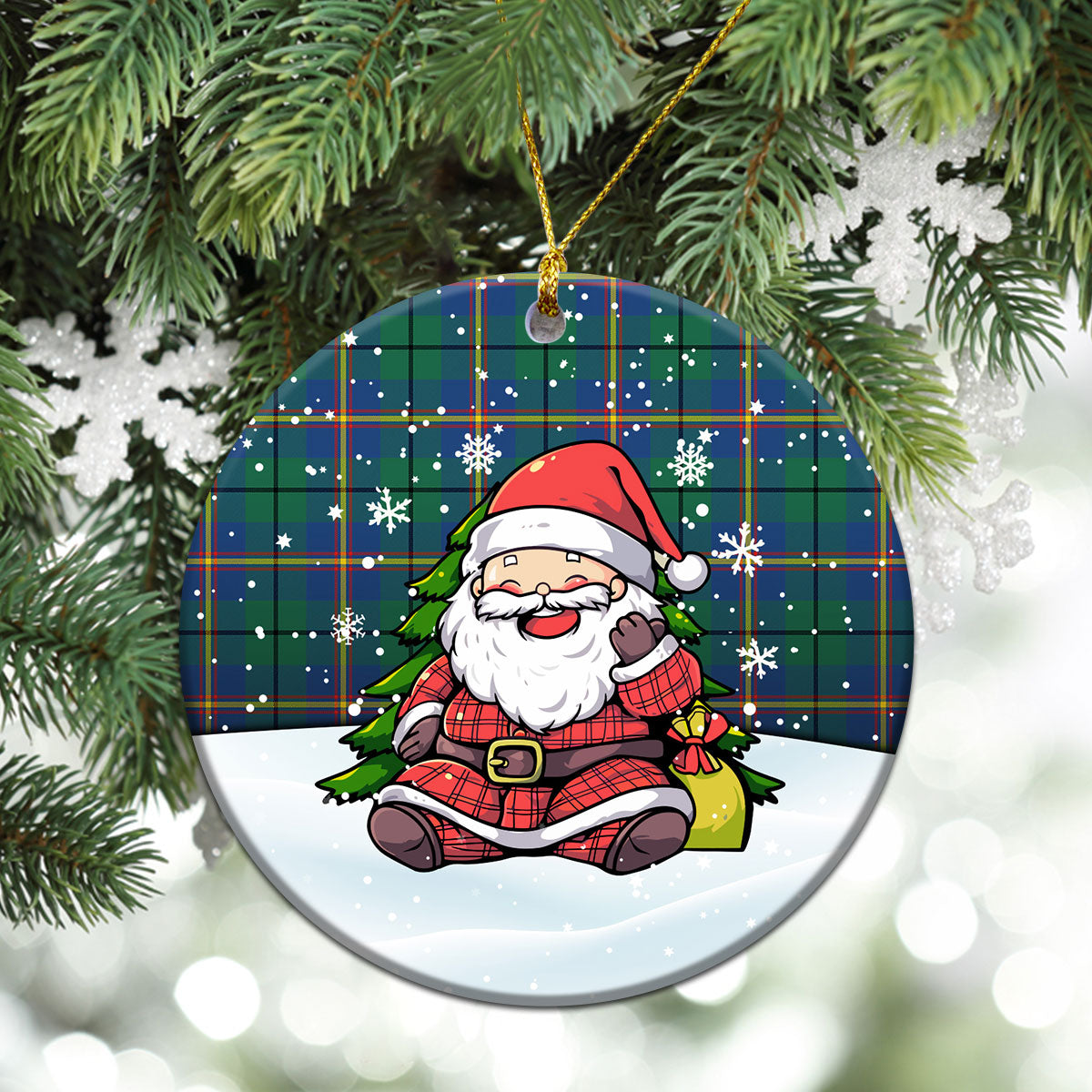 Carmichael Ancient Tartan Christmas Ceramic Ornament - Scottish Santa Style