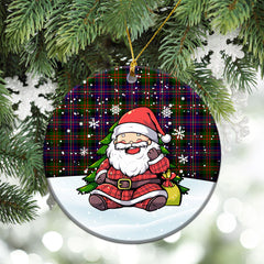 Chalmers Tartan Christmas Ceramic Ornament - Scottish Santa Style