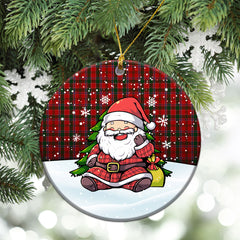 Dalzell Tartan Christmas Ceramic Ornament - Scottish Santa Style