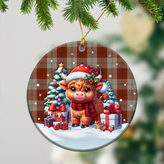 Davidson Dress Dancers Tartan Christmas Ceramic Ornament - Highland Cow Winter Style