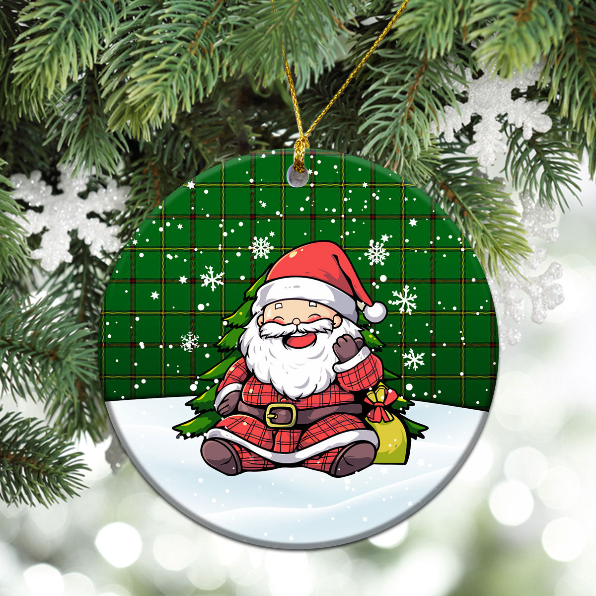 Don Tartan Christmas Ceramic Ornament - Scottish Santa Style