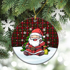 Geddes Tartan Christmas Ceramic Ornament - Scottish Santa Style