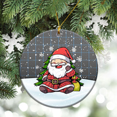 Gladstone Tartan Christmas Ceramic Ornament - Scottish Santa Style