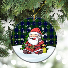 Johnstone Modern Tartan Christmas Ceramic Ornament - Scottish Santa Style