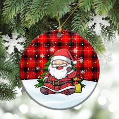 MacIver Modern Tartan Christmas Ceramic Ornament - Scottish Santa Style