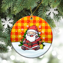 MacMillan Clan Tartan Christmas Ceramic Ornament - Scottish Santa Style