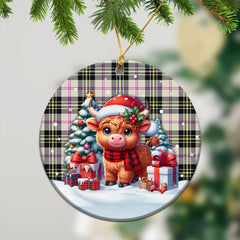 MacPherson Dress Ancient Tartan Christmas Ceramic Ornament - Highland Cow Winter Style