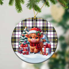 MacPherson Dress Modern Tartan Christmas Ceramic Ornament - Highland Cow Winter Style