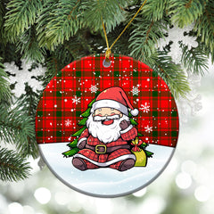 MacQuarrie Tartan Christmas Ceramic Ornament - Scottish Santa Style