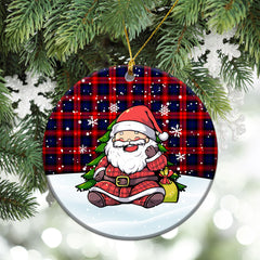 McCracken Tartan Christmas Ceramic Ornament - Scottish Santa Style