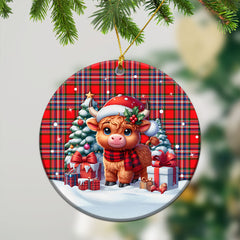 McFarlane Modern Tartan Christmas Ceramic Ornament - Highland Cow Winter Style