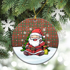 McKinnon Ancient Tartan Christmas Ceramic Ornament - Scottish Santa Style