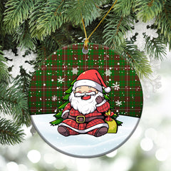 McKinnon Hunting Modern Tartan Christmas Ceramic Ornament - Scottish Santa Style