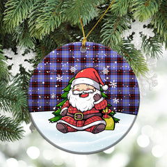 Rutherford Tartan Christmas Ceramic Ornament - Scottish Santa Style