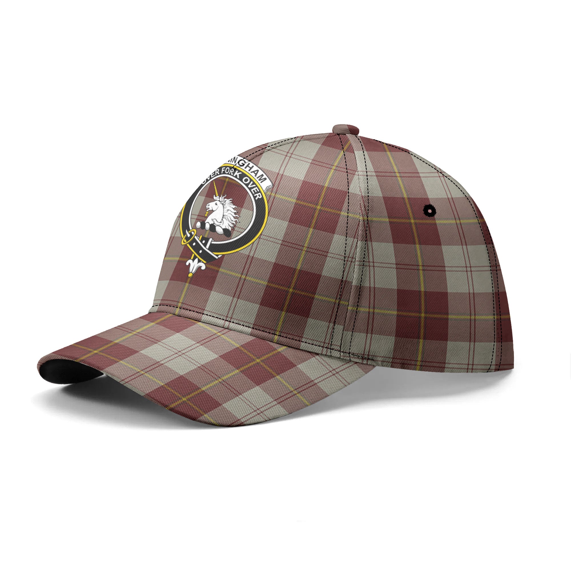 Cunningham Burgundy Dancers Tartan Crest Classic Cap