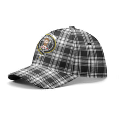 Menzies Black - White Modern Tartan Crest Classic Cap