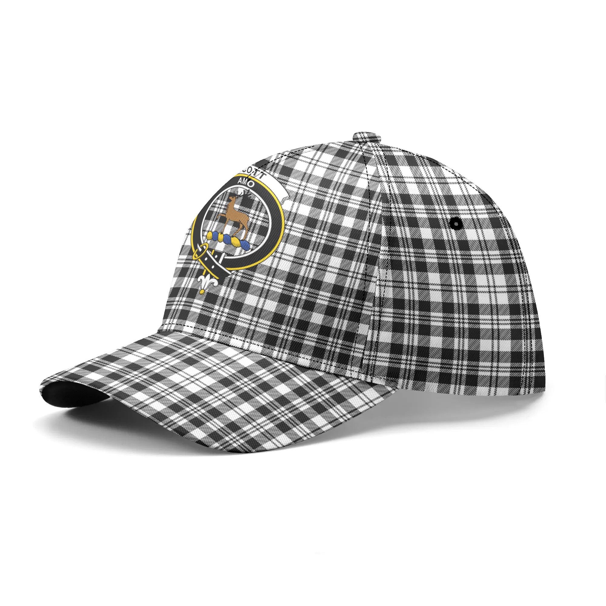 Scott Black & White Modern Tartan Crest Classic Cap