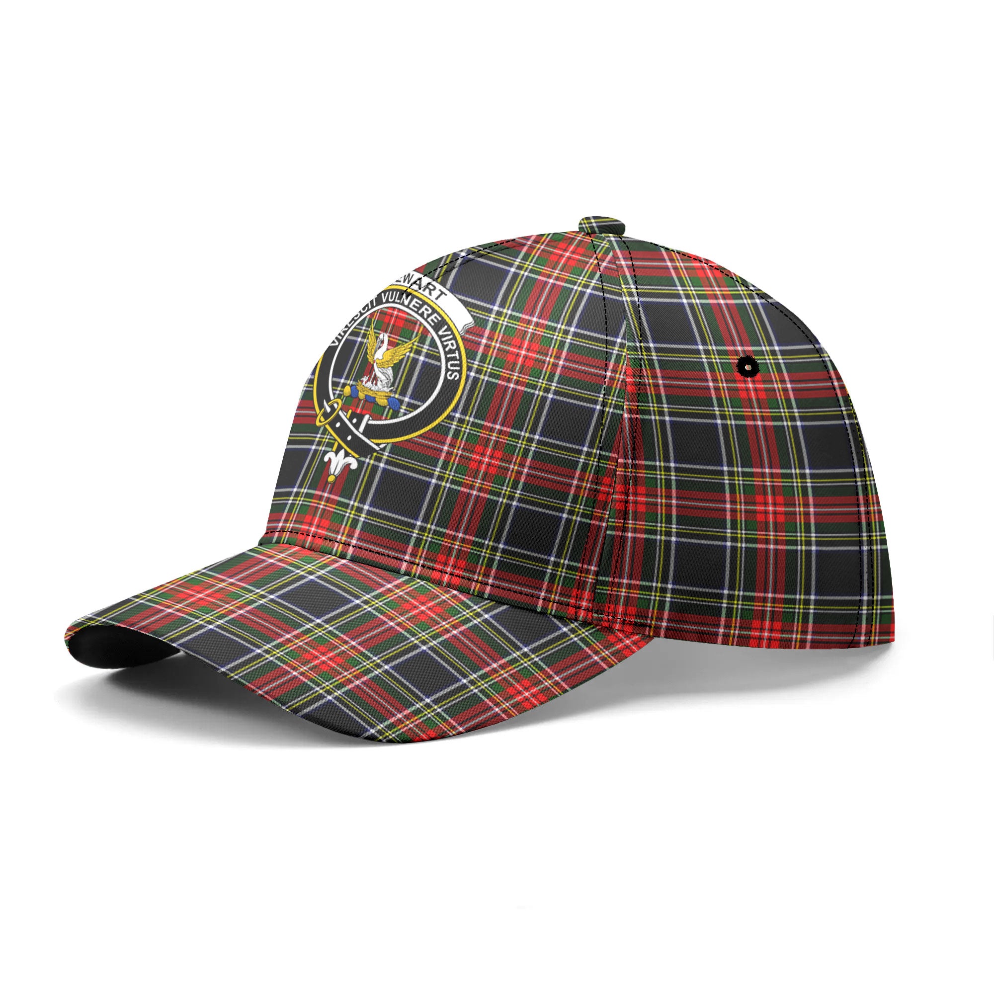 Stewart Black Tartan Crest Classic Cap