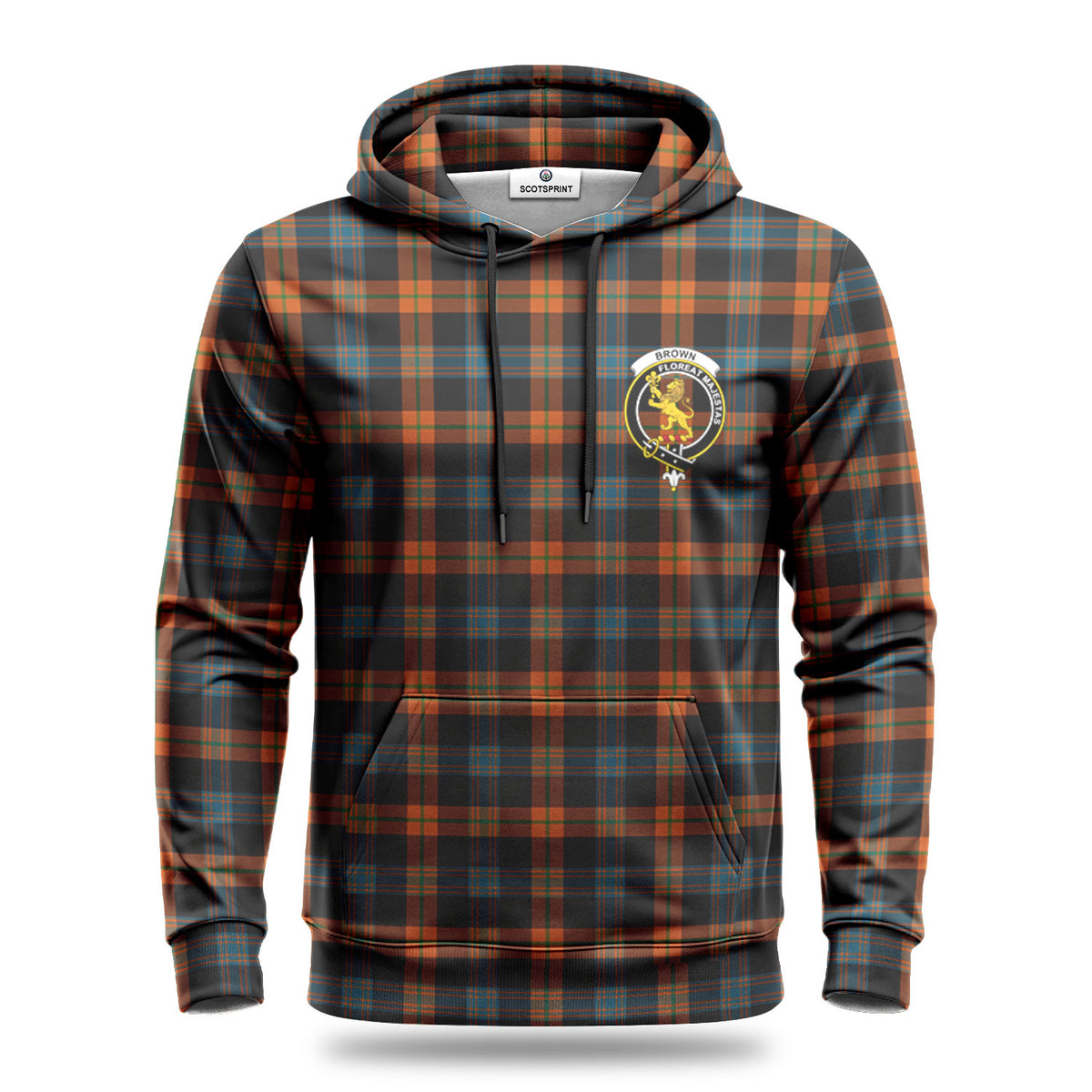 Brown Ancient Tartan Crest Hoodie