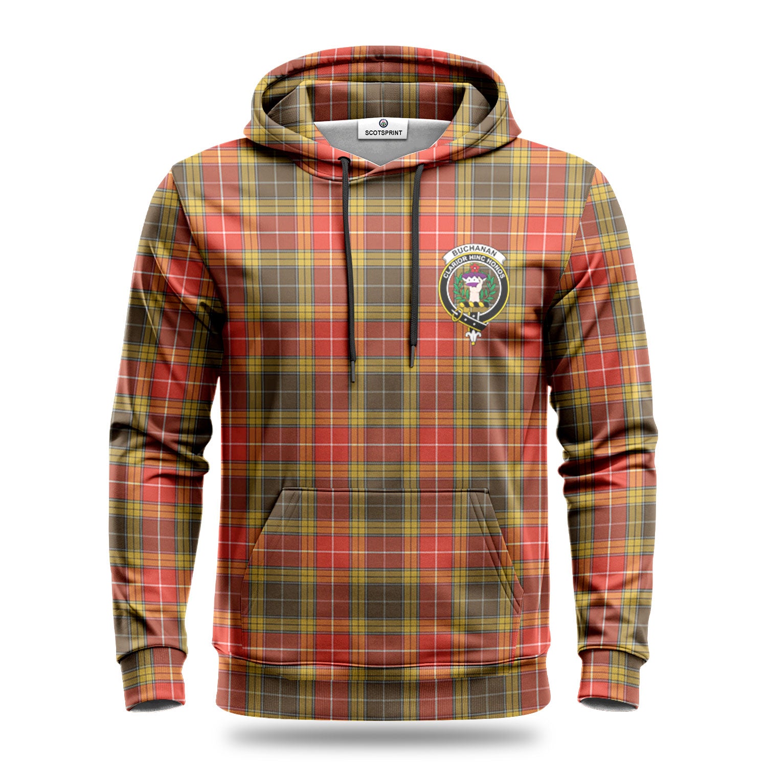 Buchanan Old Set Weathered Tartan Crest Hoodie