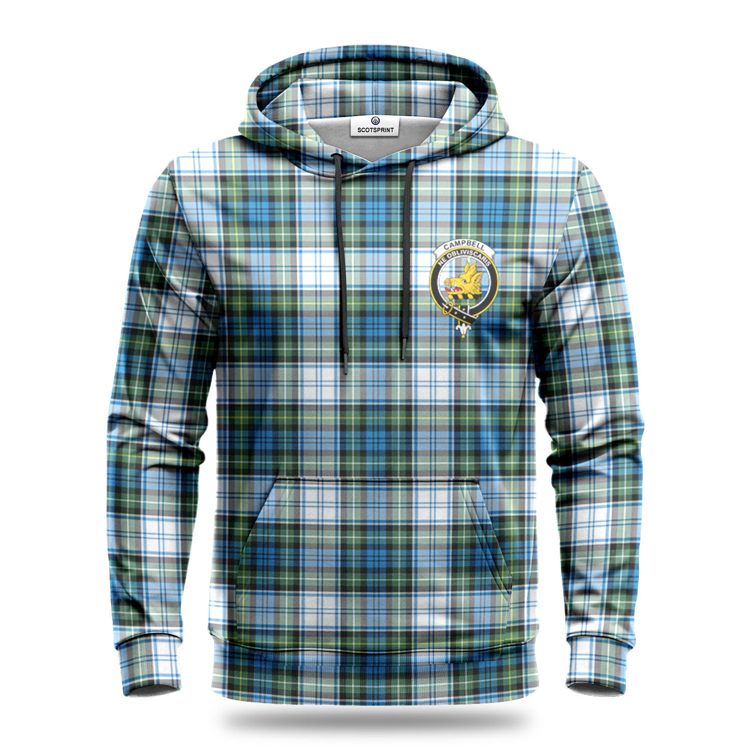 Campbell Dress Ancient Tartan Crest Hoodie