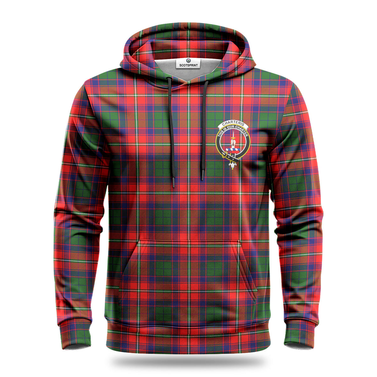 Charteris (Earl of Wemyss) Tartan Crest Hoodie