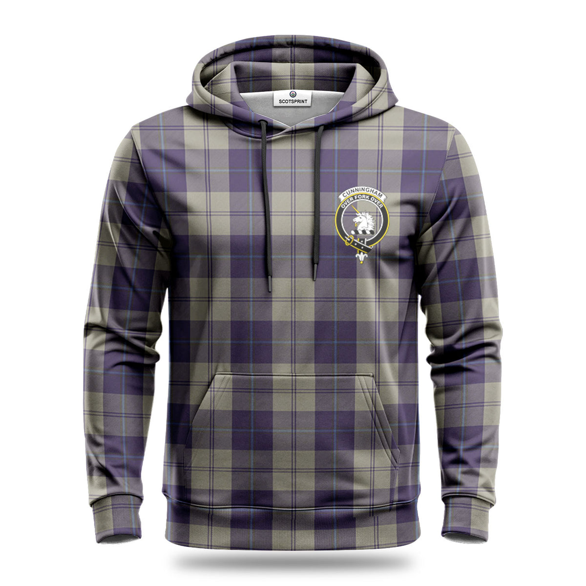 Cunningham Dress Blue Dancers Tartan Crest Hoodie