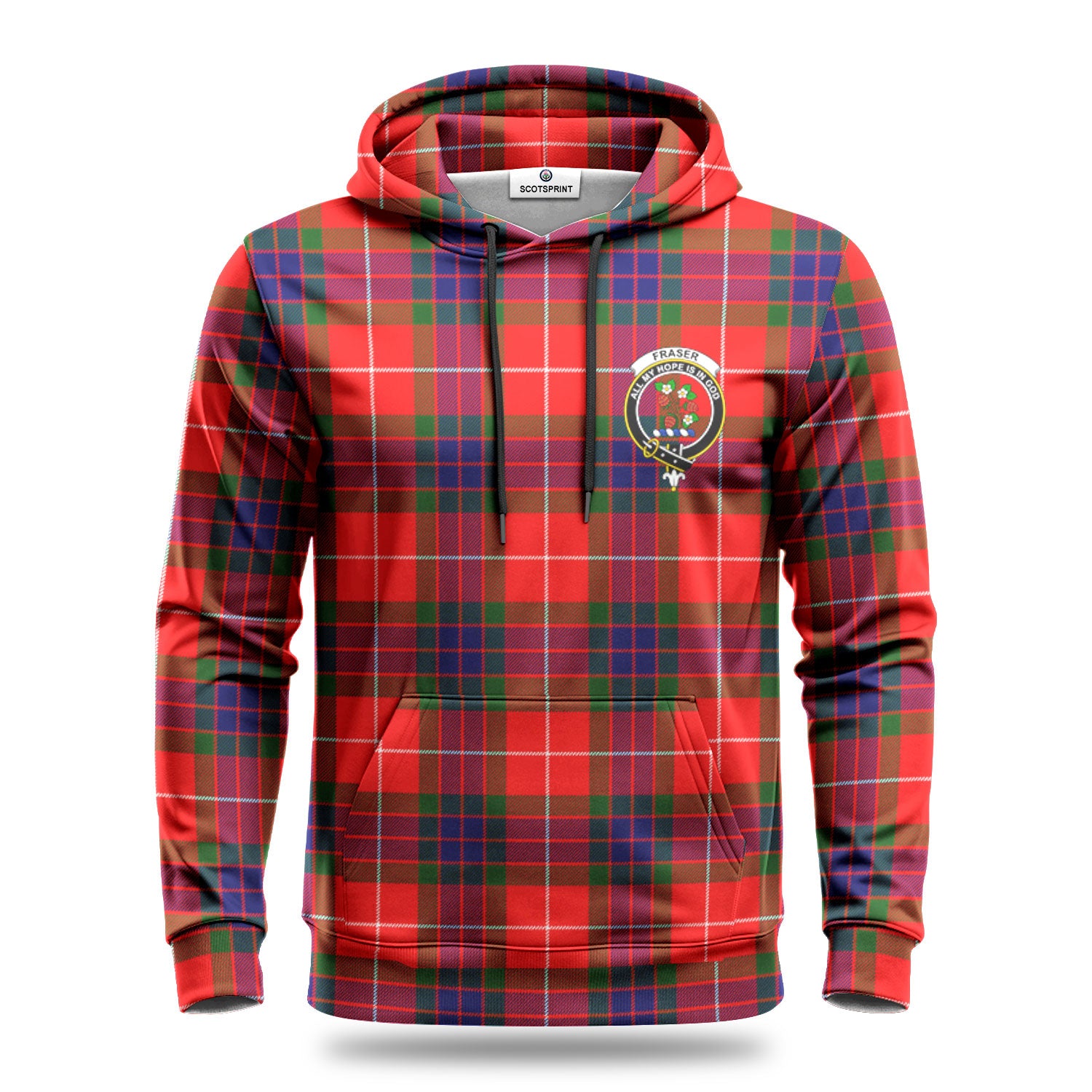 Fraser Tartan Crest Hoodie